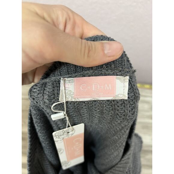C+D+M Womens Sweater Size Medium Long Sleeve Pullover Gray New Casual Knit - Picture 15 of 15